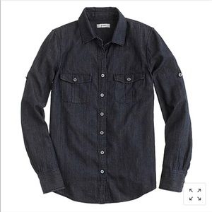 J Crew Keeper Chambray Shirt in Dark Rinse, 4 Tall